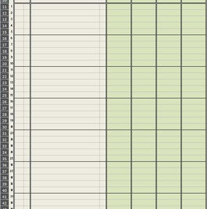 May include: A spreadsheet with a grid of rows and columns, featuring a light green and white color scheme. The top section includes fields for 'Prepared By,' 'Approved By,' 'Initials,' and 'Date.' The sheet is labeled 'Columnar Sheet 1.'