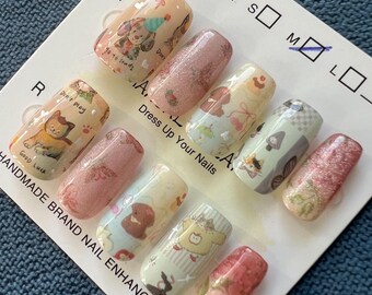 Handmade Press On Nails: Tada & Celebrate