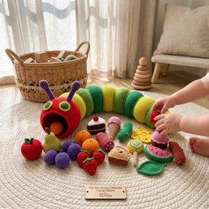 Hungry Caterpillar Crochet Pattern PDF Bundle, Amigurumi Food Set Pattern, Cute Crochet Toy Tutorial Download