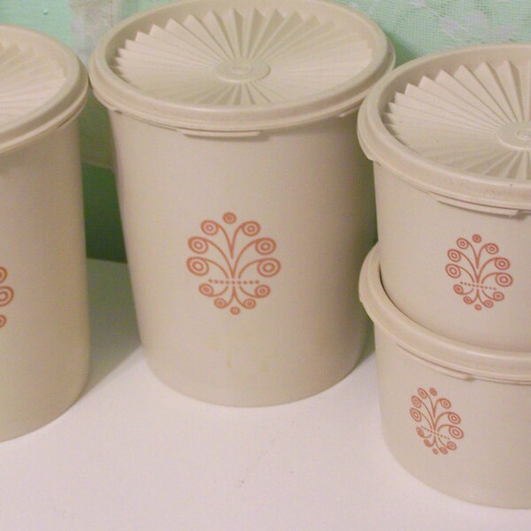 Set of 4 Vintage Tupperware Storage Containers