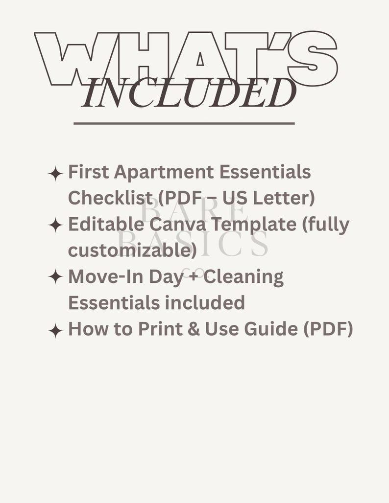 Photo inspiration: Visual Reference: First Apartment Essentials Checklist Printable