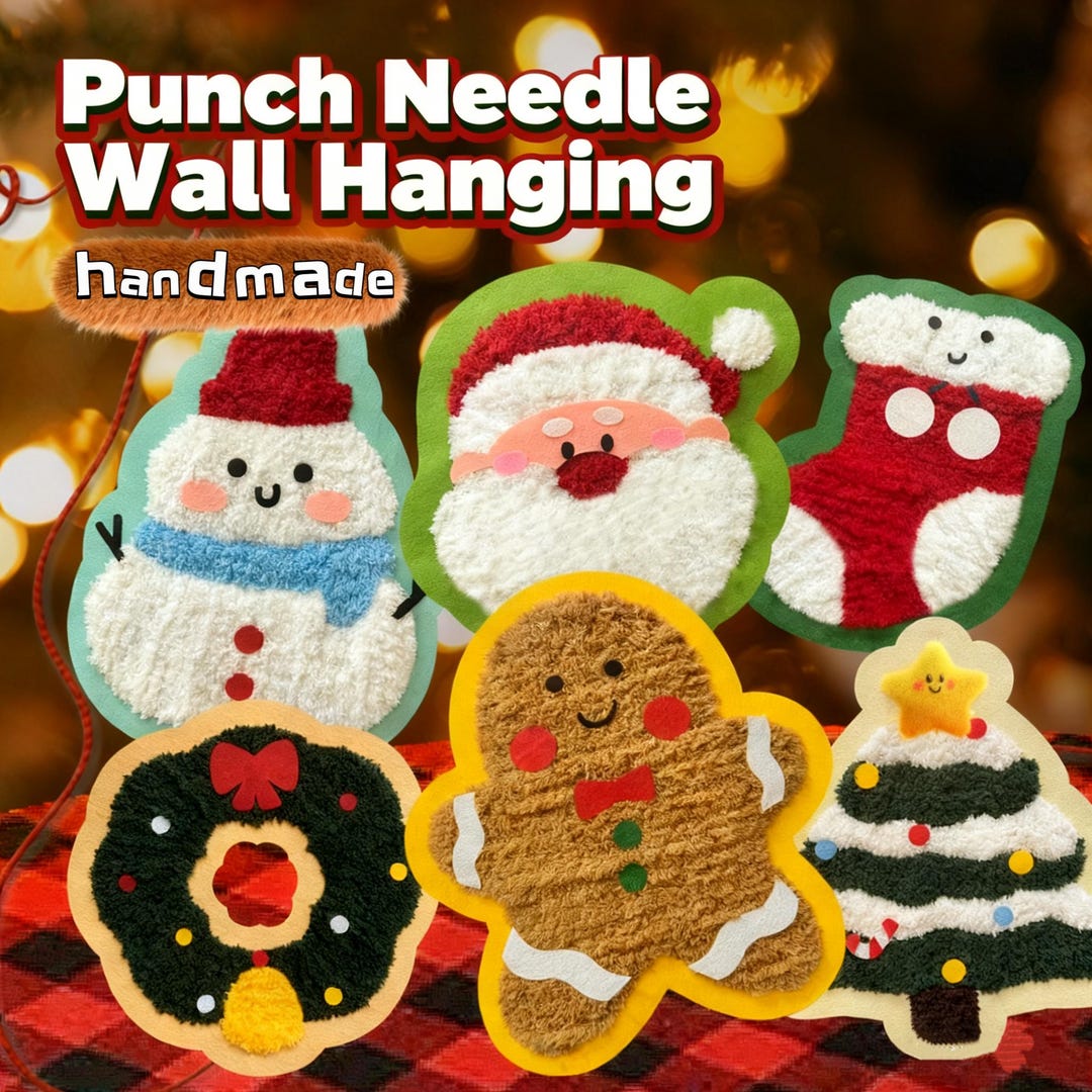 Christmas Punch Needle DIY Kit | Holiday Felt Decor Gift - Etsy