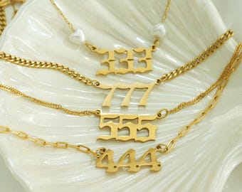 Nummerketting - 333 444 777 - aangepast geluksgetal - waterdicht - anti-aanslag - cadeau voor haar