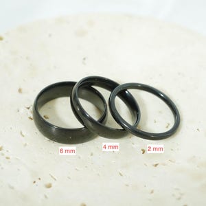 Black Band Ring - Simple Stackable Rings - Waterproof - Anti-tarnish - Stainless Steel - Unisex Couple Ring
