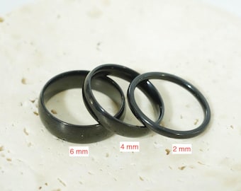 Black Band Ring - Simple Stackable Rings - Waterproof - Anti-tarnish - Stainless Steel - Unisex Couple Ring