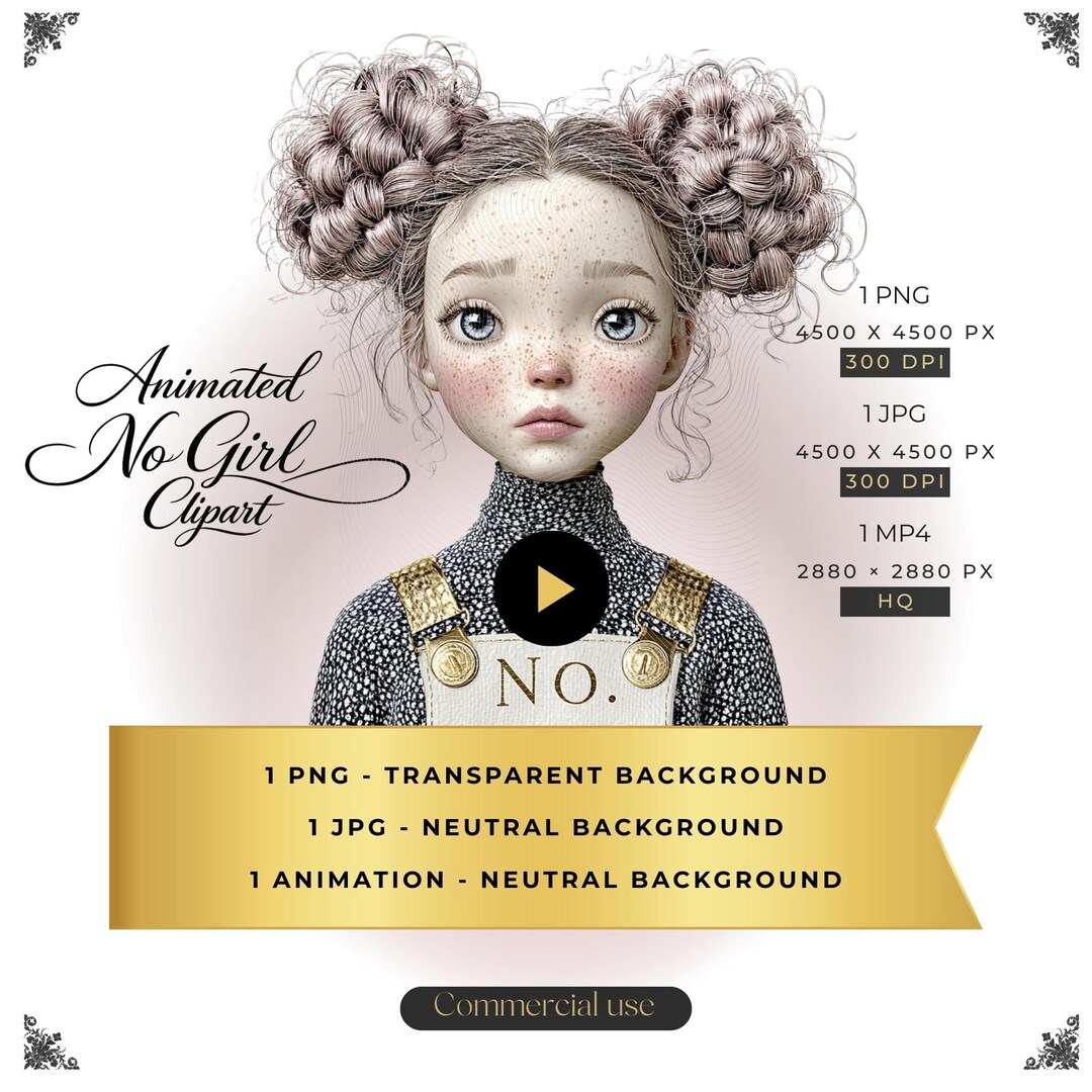 NO Animated Emotion Clipart | Boundary Setting Girl JPG PNG MP4 ...
