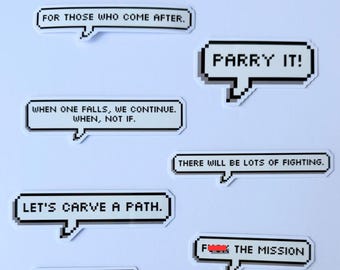 Expedition 33 Inspired Quote Stickers White Speech Bubble