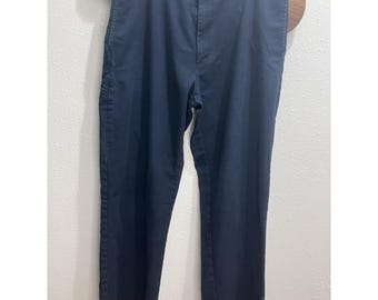 Pantalones de trabajo Dickies vintage azul marino 36x32, desgastados y salpicados de pintura.