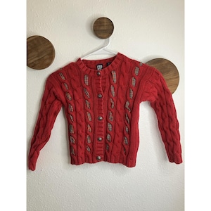 トップス 90s-00s OLD GAP cotton knit cardigan Red Vintage Gap Cardigan - Etsy