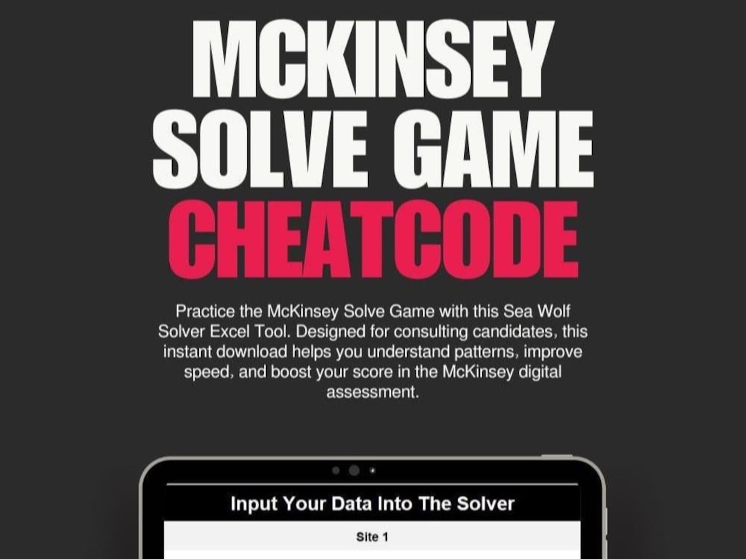 Sea Wolf Solver Excel Tool For Mckinsey Solve Game 2025 Instant Il Qpop 