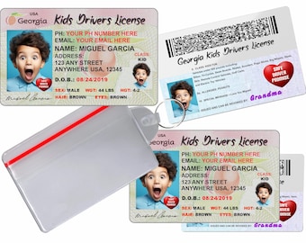Personalisierter Kinderführerschein - Georgia Novelty ID-Karten (2er-Set)