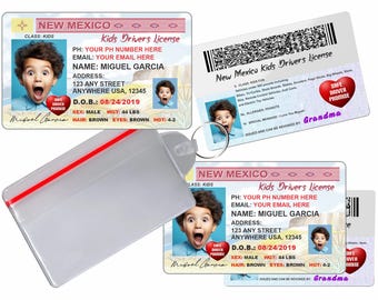 NEW MEXICO Novelty Kinderführerschein - Benutzerdefiniertes Sicherheits-ID-Abzeichen (2er-Set)