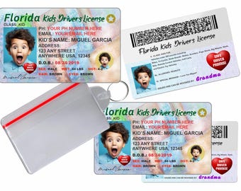 Personalisierter Florida Kinder Führerschein - Individueller Ausweis