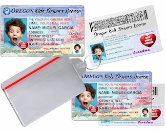 OREGON Novelty Kinderführerschein - Benutzerdefinierte Sicherheitsausweis (2er-Set)