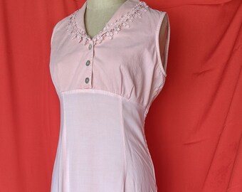 Vintage 70s White Pink Floral Print Dress A Line 2X Midi Mod - Etsy