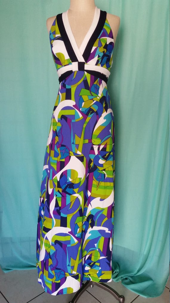 geometric maxi dress