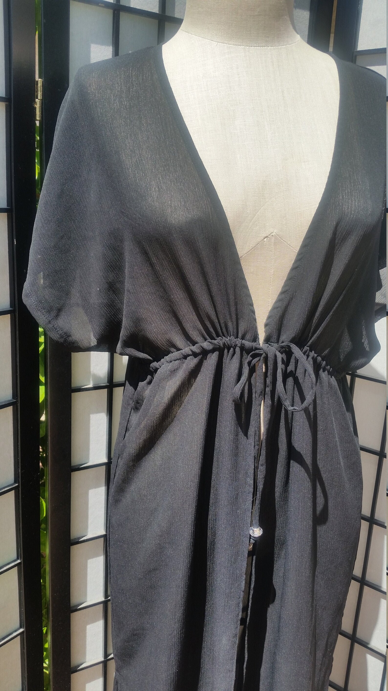 Black Sheer Bikini Coverup Etsy