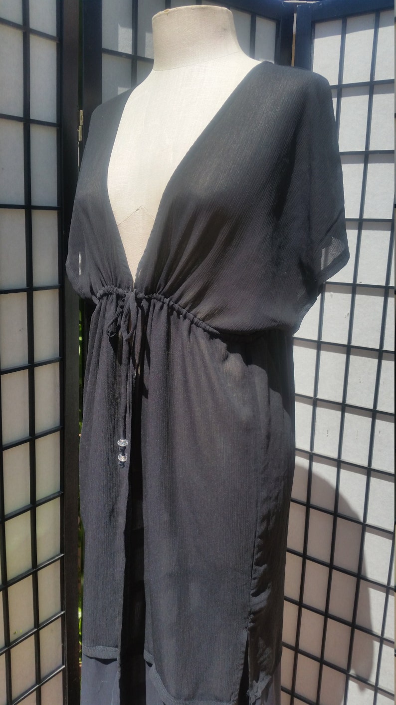 Black Sheer Bikini Coverup Etsy