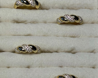 Anillo giratorio de moissanita en oro vermeil • Banda de plata de ley S925