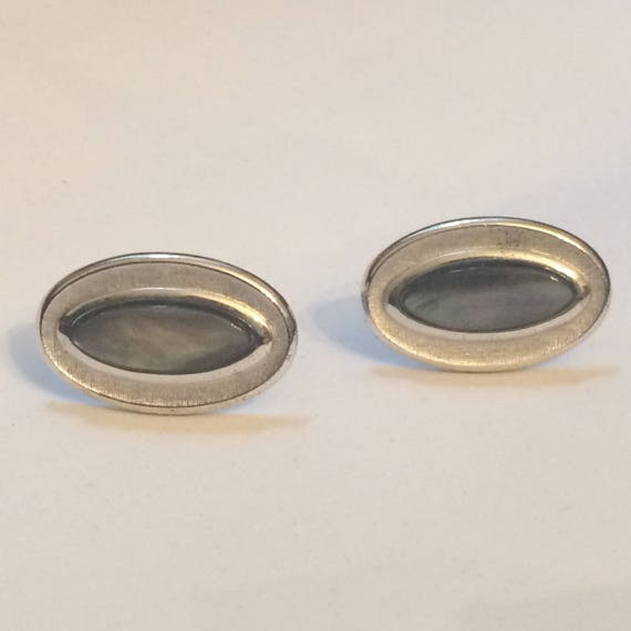 Vintage MENS 60s-70s Swank silver tone Cufflinks … - image 1