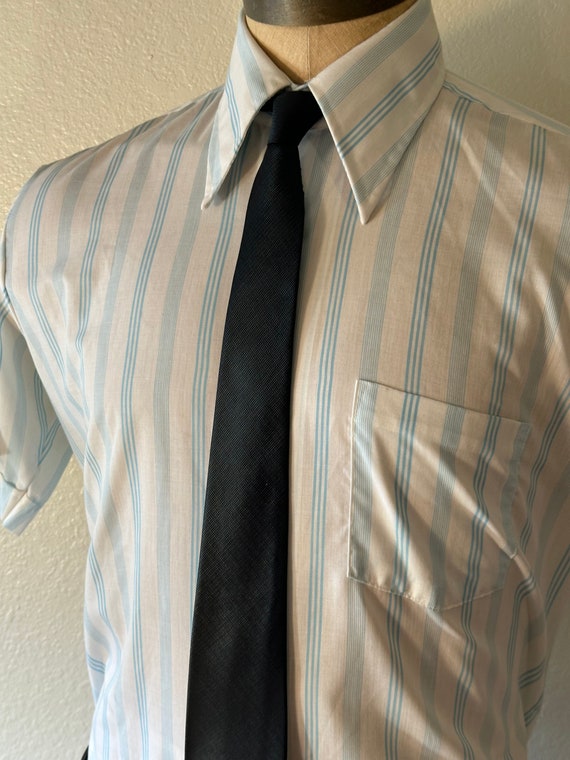 Vintage MENS blue & black skinny tie, circa 50s-6… - image 4