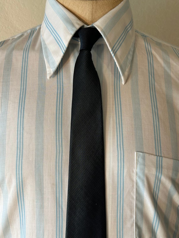 Vintage MENS blue & black skinny tie, circa 50s-6… - image 2