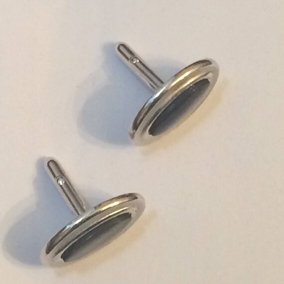 Vintage MENS 60s-70s Swank silver tone Cufflinks … - image 2