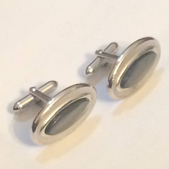 Vintage MENS 60s-70s Swank silver tone Cufflinks … - image 5