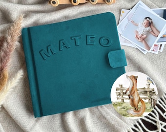 Personalized First Years Baby Memory Book, Handmade Photo Album, Milestone Journal, Keepsake for New Parents, Shower Present, Baby Gift