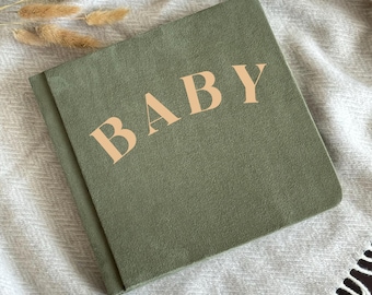 Personalized Baby Memory Book, Custom First Year Photo Album, Unisex Keepsake Journal