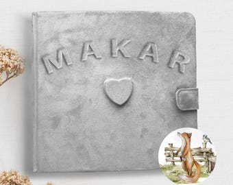 Handmade Baby Girl Boy Neutral Memory Book, First Years Book, Personalized Keepsake Photo Album