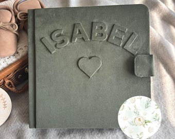 Personalized Floral Baby Memory Book: Handmade Gender Neutral First Year Keepsake