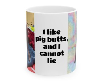 Funny Pig Butts Ceramic Coffee Mug, Animal Lover Gift