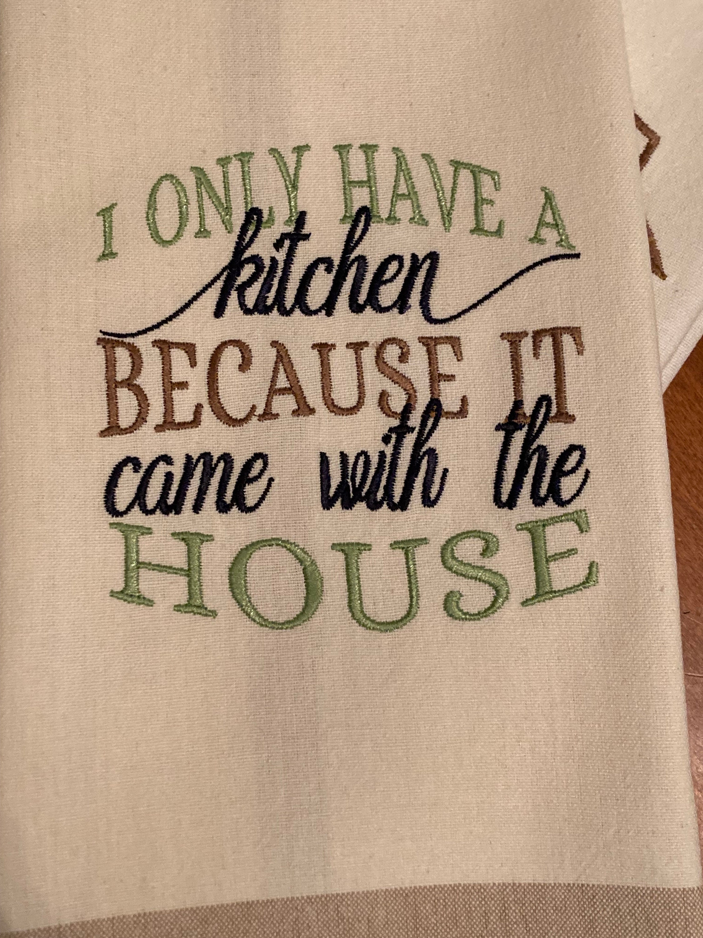 Machine Embroidered Tea Towelkitchen Towel Etsy