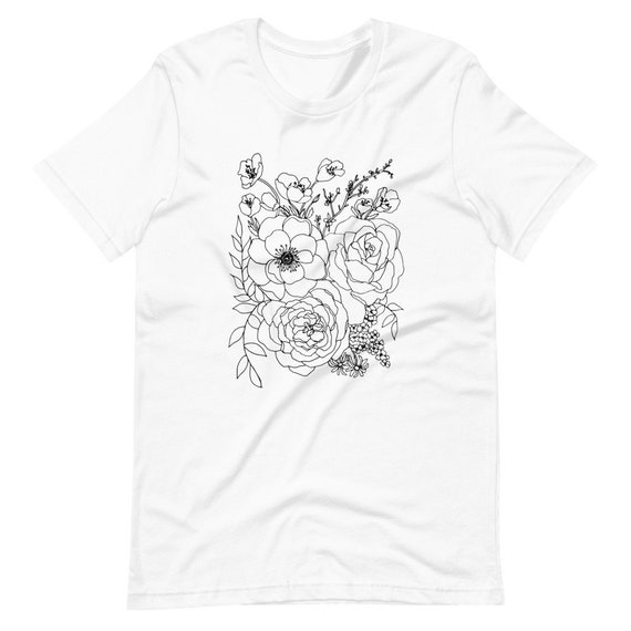 Floral Bouquet Short-Sleeve Unisex T-Shirt Flower Womens | Etsy