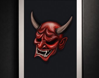 Oni-Maske | 3D-Kunst | Oni-Illustration