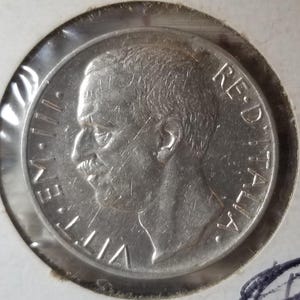 ITALY 10 LIRE-1927-Vintage Silver-King Vittorio Emanuele III-Chariot-Horses-Antique Coin