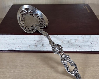 STERLING FRUIT SPOON-Vintage Silver-Strawberry-Pineapple-Grapes-Melon-Antique