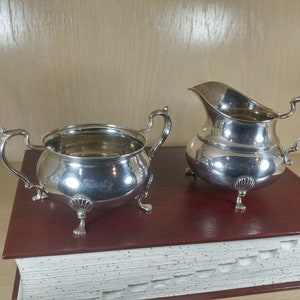 Fisher Sterling Silver Cream & Sugar Bowl Set, 1950's Fisher Fisher Sterling Silver Cream & Sugar Bowl Set, 1950's Fisher