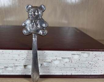 TEDDY BEAR RATTLE-Vintage Sterling Silver-Baby Toy-Child-Antique