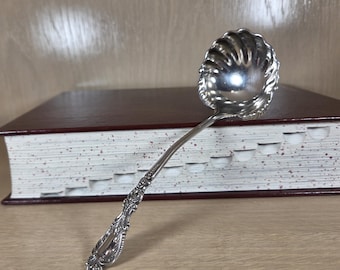 R. BLACKINTON GRAVY LADLE-Vintage Sterling Silver-Nautilus-Steak-Meat-Massachusetts-Antique