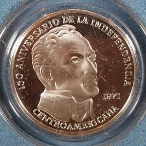 Pair 20 BALBOAS COINS-Vintage Sterling Silver-Panama-1971 & 1974-Simon Bolivar-Antique Franklin Mint