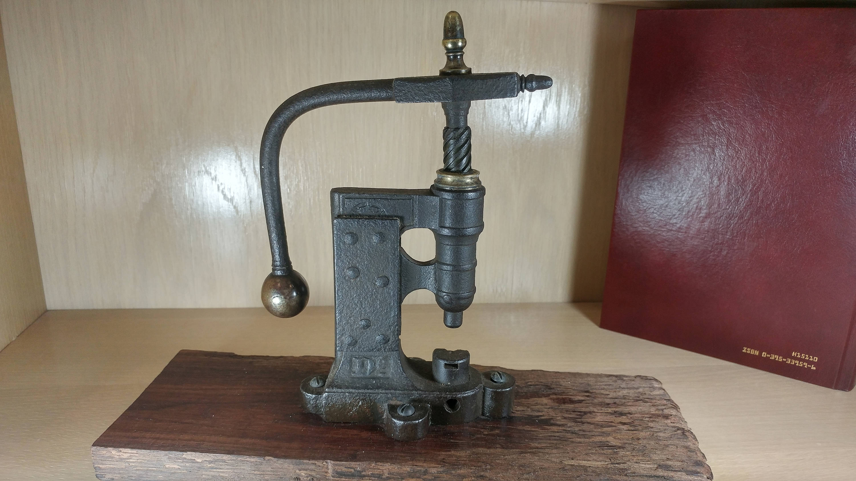 Vintage Design Shop - Three quality ornate vintage hand RIVET PRESSES. .  Small one in the front & Paris rivet press on the right are SOLD. * Please  DM or call any