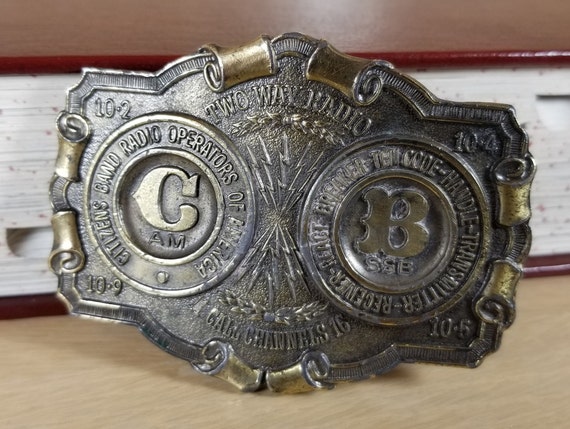 CB RADIO Belt Buckle-Brass-Freedom of Speech-Lewi… - image 2