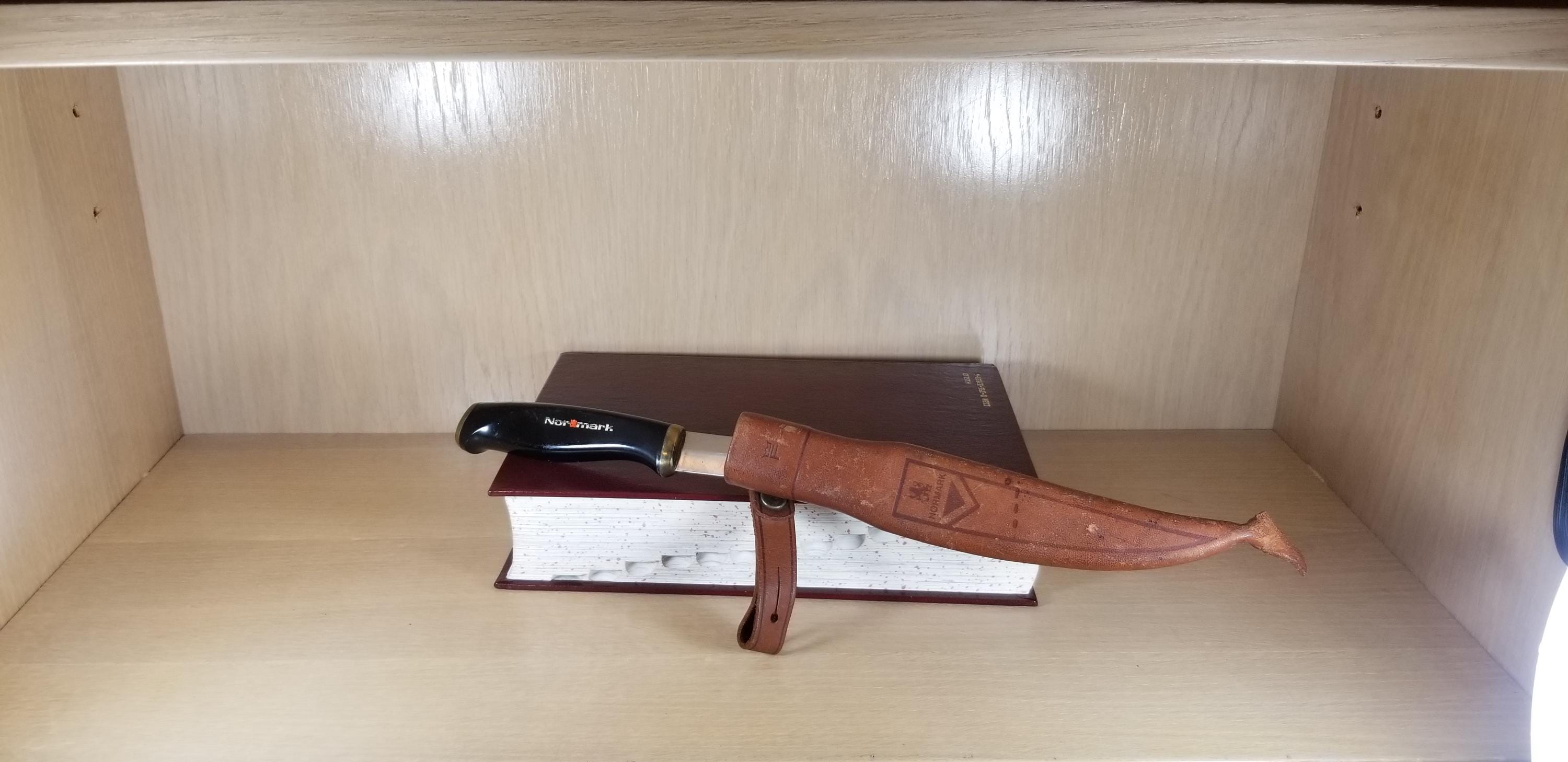 NORMARK FISKARS KNIFE-Finland-Vintage Hunting-Leather Sheath-Stainless Steel-Antique
