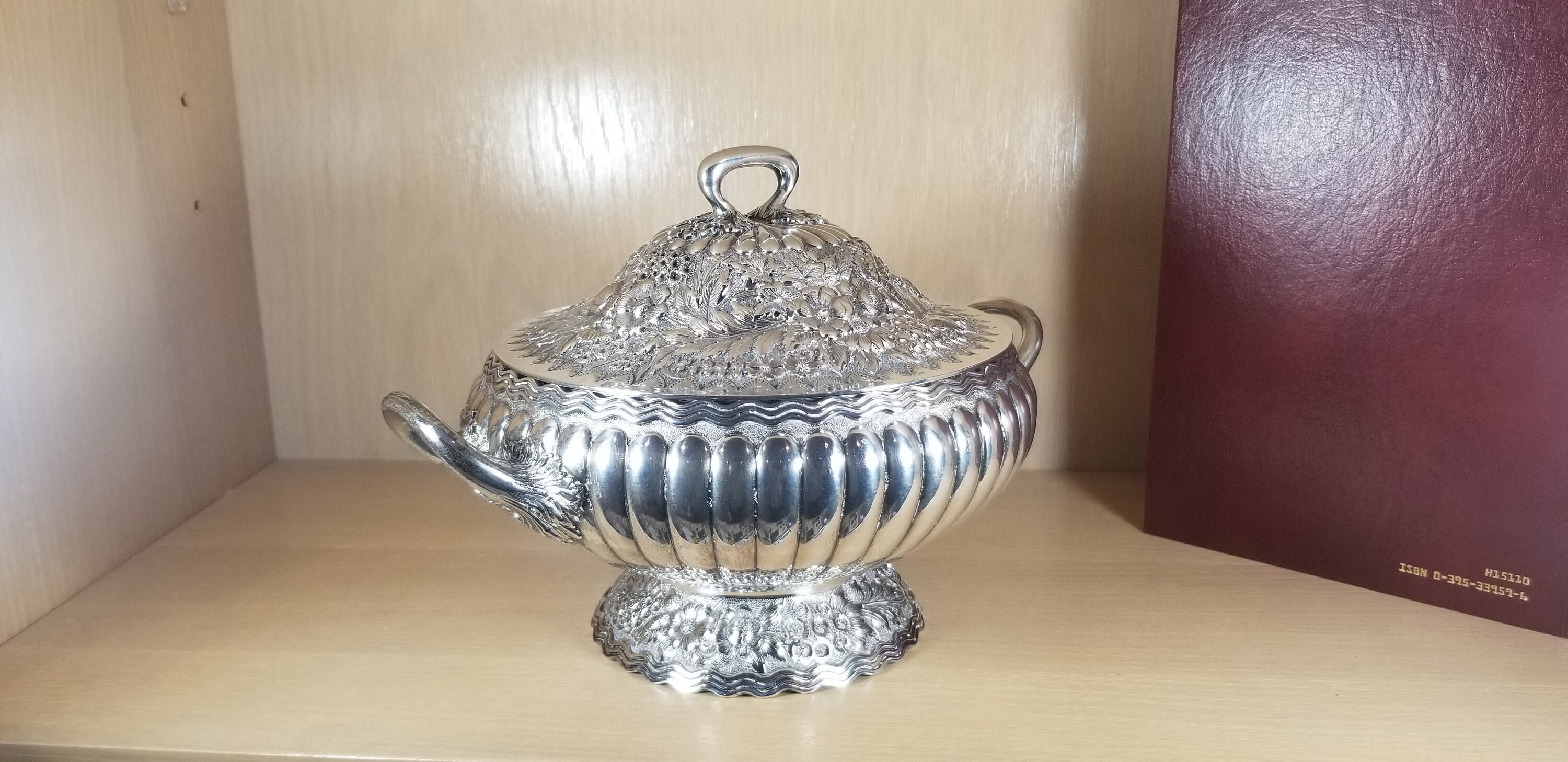 TIFFANY SOUP TUREEN-Sterling Silver-Vintage 19th Century-2 Quarts-Edward C. Moore-Antique Dining Bowl-Gift for Wife-Dish-Great Food Gift