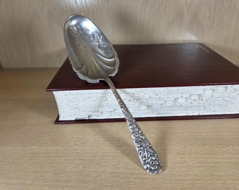 STERLING FLOWER SPOON-Serving-Vintage Silver-Antique Dining