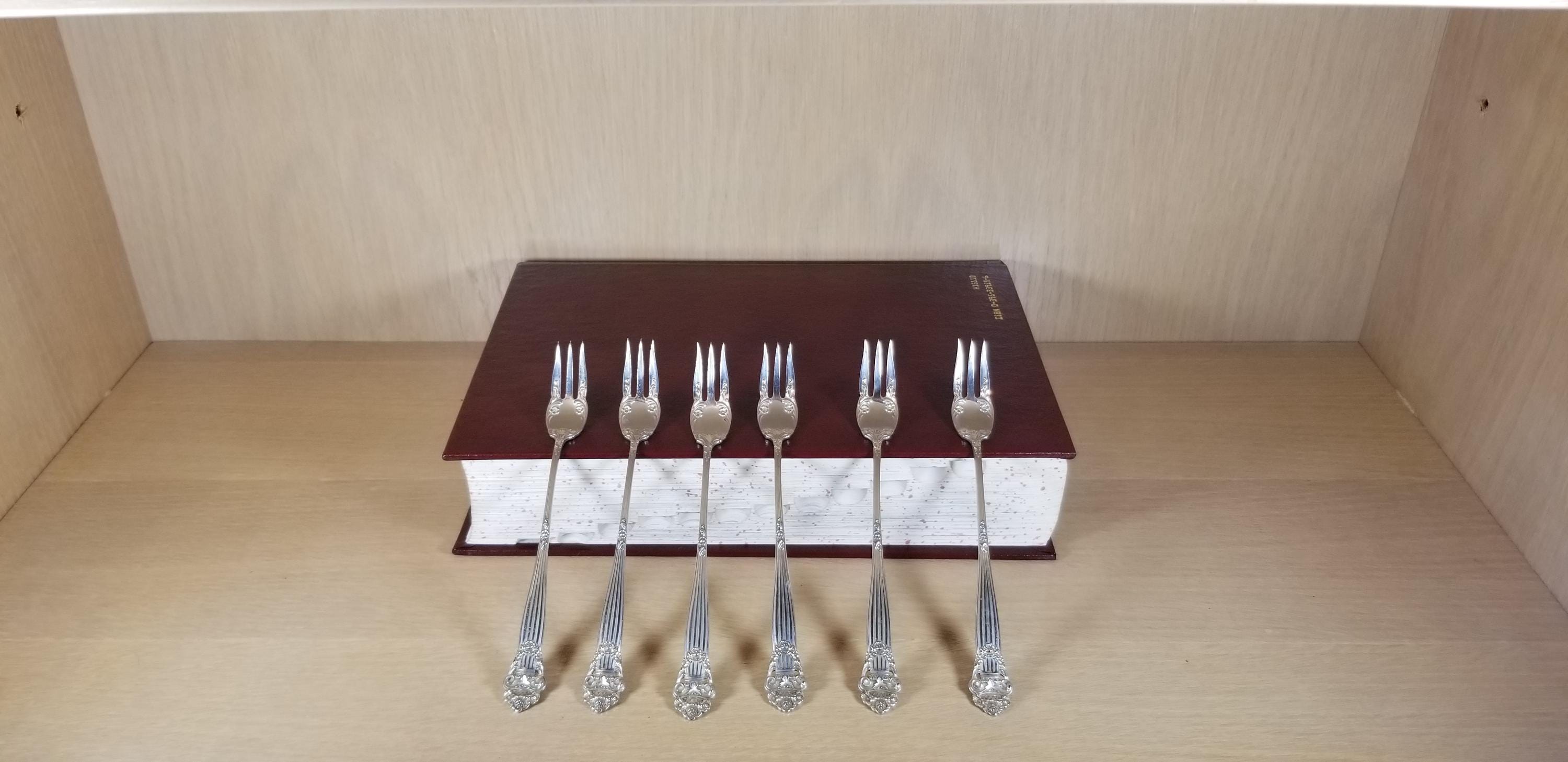 6 TOWLE COCKTAIL Forks-vintage Sterling Silver-georgina 1898