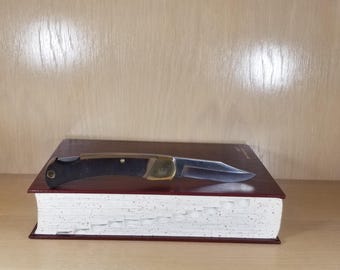 SCHRADE OLD Timer-Golden Bear-Lockback-Vintage USA-Pocket Knife-Antique Cutting Tool-Leather Case