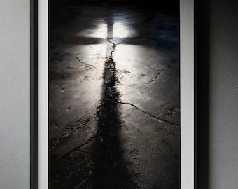 Christian Wall Art Printable, Cross Light in Brokenness, Modern Faith Decor, Redemption Artwork, Prayer Room (Digital Download)